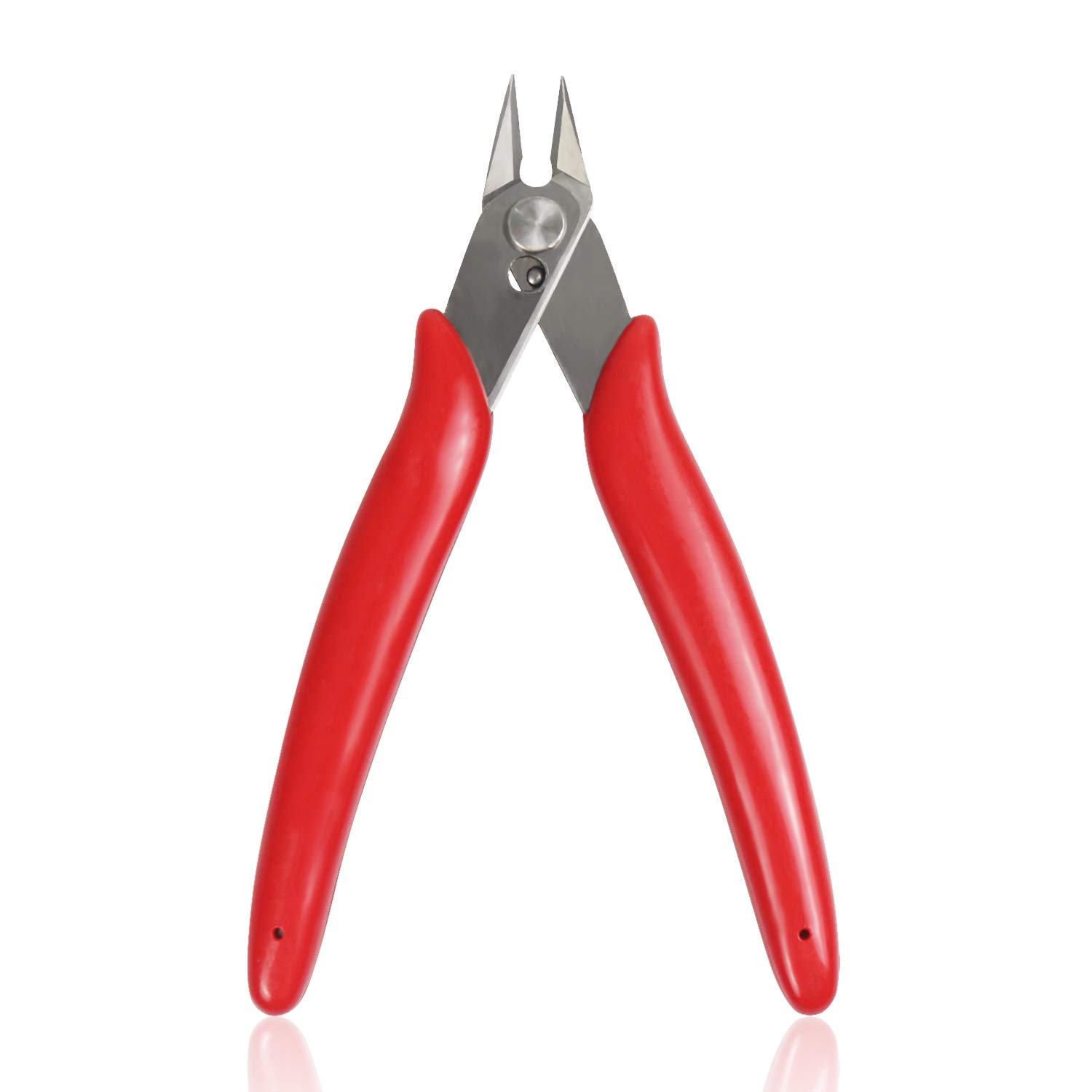 Kalim 5inch Wire Cutters, Shear Cutter, Small Side Cutting Clippers with Internal Spring, for Electronics, Heating Wire, Model Sprue, Soft Copper Wire and Ultra-fine Cutting Needs(Red)