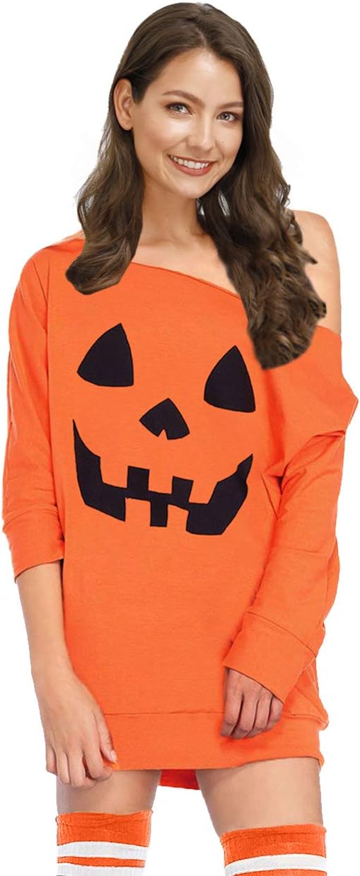 For G and PLWomen's Halloween 3/4 Sleeve Off Shoulder Tops
