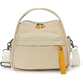 CATSEA Women's Elegant Solid Color Shoulder Bag Fashionable Zipper Crossbody Bags Soft Top Handle Handbag Purse
