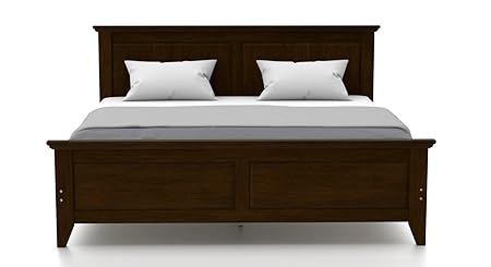 Urban Ladder Somerset Rubber Wood King Size Double Bed (Dark Walnut Finish)