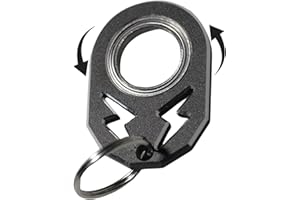 YIPUKIYI Keychain Spinner Fidget Ring Metal Key Chain Spinner Fidget Ring Type Toy for Man Women and Kids (Black)