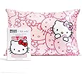 Kitsch x Hello Kitty (Pink Kitty Faces) - Satin Pillowcase with Zipper for Hair and Skin, Softer Than Silk Pillow Case, Cooling Pillow Cover, Machine Washable, Queen/Standard (19x26)