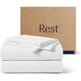 REST&reg; Evercool&reg;+ Cooling Sheet Set for Hot Sleepers, Queen | Q-Max>0.44 Night Sweat Bed Sheets, Ionic+ Self-Cleaning Silver Yarn for Sensitive Skin - 2 Pillowcases, 1 Fitted/Flat Sheet
