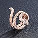 Yfnfxl Snake Ring Womens Rose Gold Snake Ring Fashion Rhinestones Cute Animal Rings (Gold, 7)