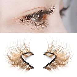 outopen 10 Pairs Brown Eyelashes Blonde Colored