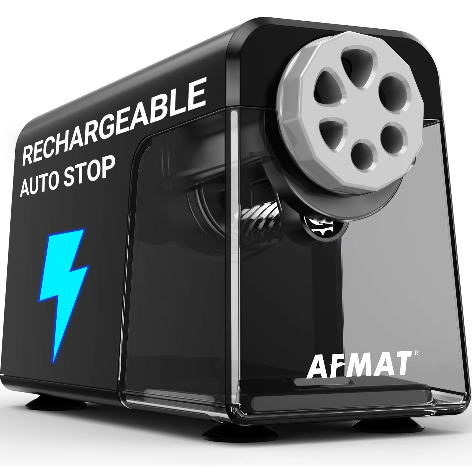 Photo 1 of ***NOT WORKING*** AFMAT 6-Hole Electric Pencil Sharpener for Classroom, Cordless & Rechargeable, Heavy Duty Pencil Sharpeners for 6-11mm Colored Pencils, Auto Stop, Super Fast, 10,000+ Sharpenings, Battery Powered PSD1