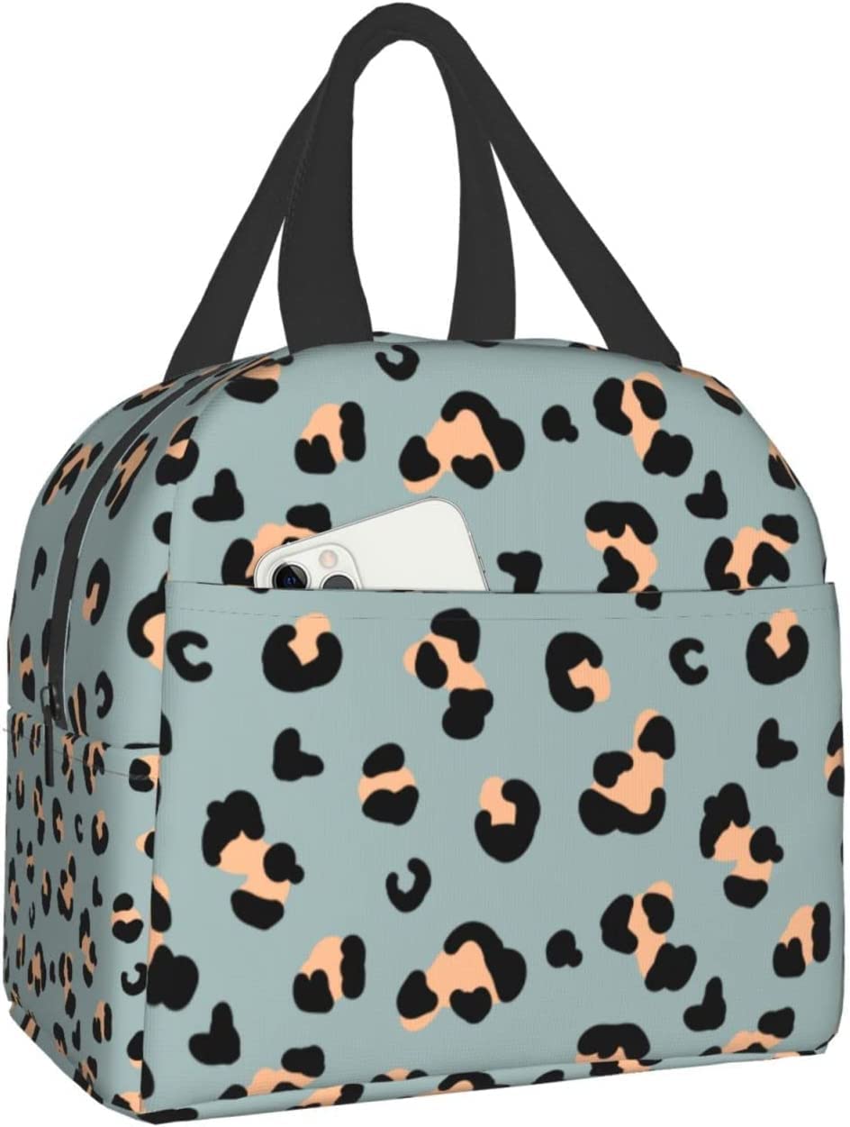 SIMONO Leopard Print Cheetah Insulated Leakproof Lunch Bag for Adults, Children, Men, Women - Work and Travel Lunch Box