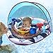 SwimSchool Lil’ Mariner Fabric Baby Pool Float, Baby Boat with Adjustable Safety Seat, Splash and Play Activity Center, Extra-Wide Inflatable Pool Float with Canopy UFP50, 6 to 24 Months, Blue
