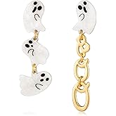 FILMOON Halloween Earrings Acrylic Spooky Ghost Dangle Earrings BOO Earrings Pupkin Party Costume Jewelry for Women
