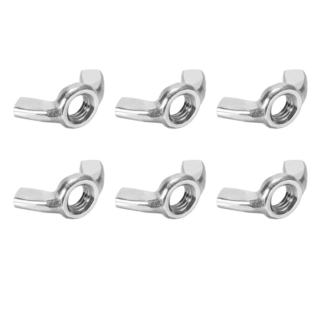 sourcing map M12 Wing Nuts, Carbon Steel Zinc Plated Fasteners Parts Hurrican Screws Hand Twist Tighten Ear Butterfly Nut, 6pcs