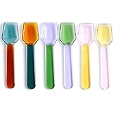 Turbokey 6 Pcs Glass Spoons for Coffee Teaspoons 3.6 inch Heat Resistant Coffee Stirrers Ice Tea Spoon Glass Mixing Spoon for Tea SugarHome Bar Party (6 Color)