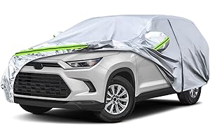 SPORTULI Waterproof Car Covers Replace for 2024 2025 Toyota Grand Highlander and Lexus TX350 500h, 6 Layers Silver All Weather Car Cover with Zipper Door & Windproof Bands for Snow Rain Dust Protection