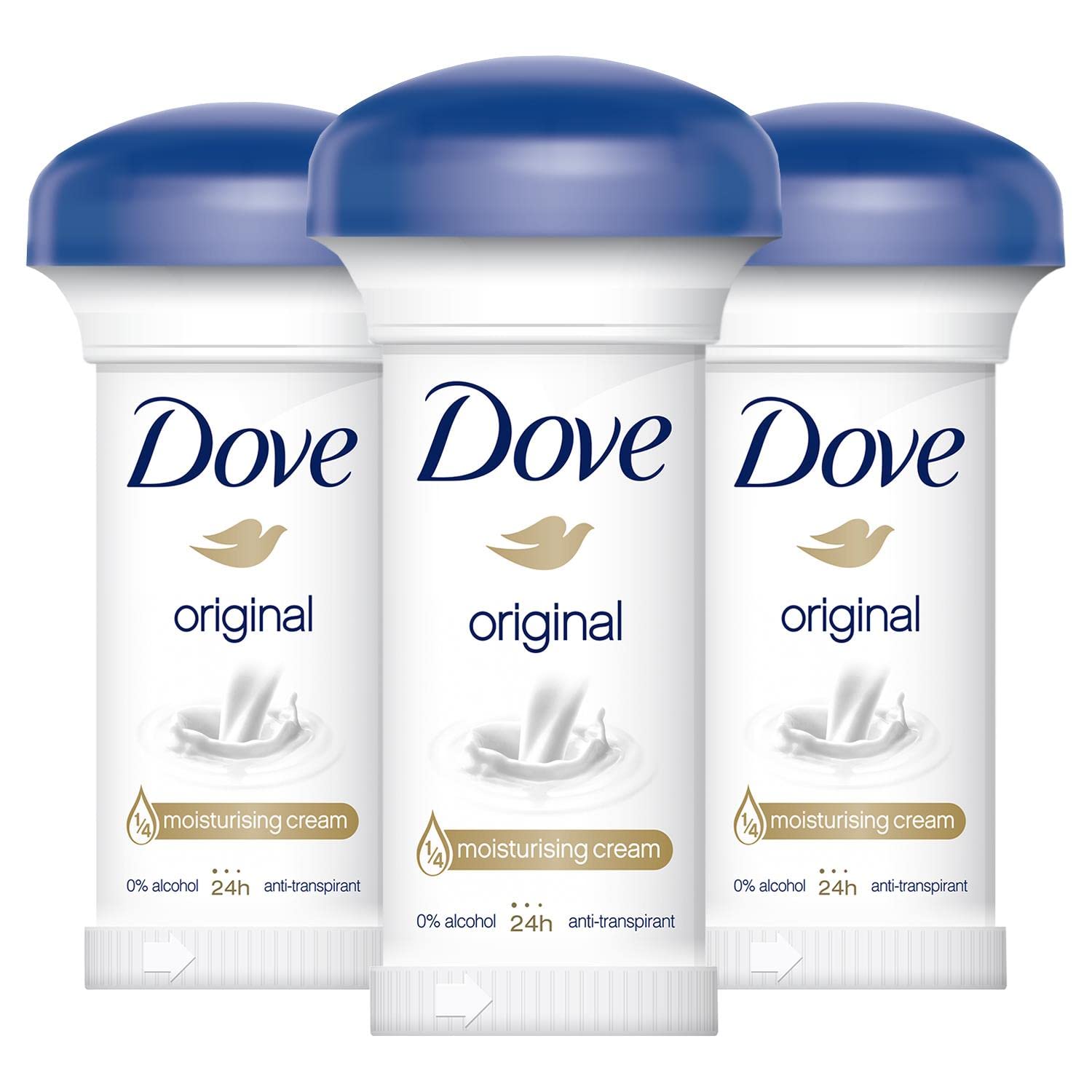 3 x Dove Anti-Perspirant Deodorant Cream 50ml Original โ image 1