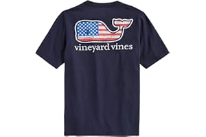 vineyard vines Boys Flag Whale Short-Sleeve Pocket Tee