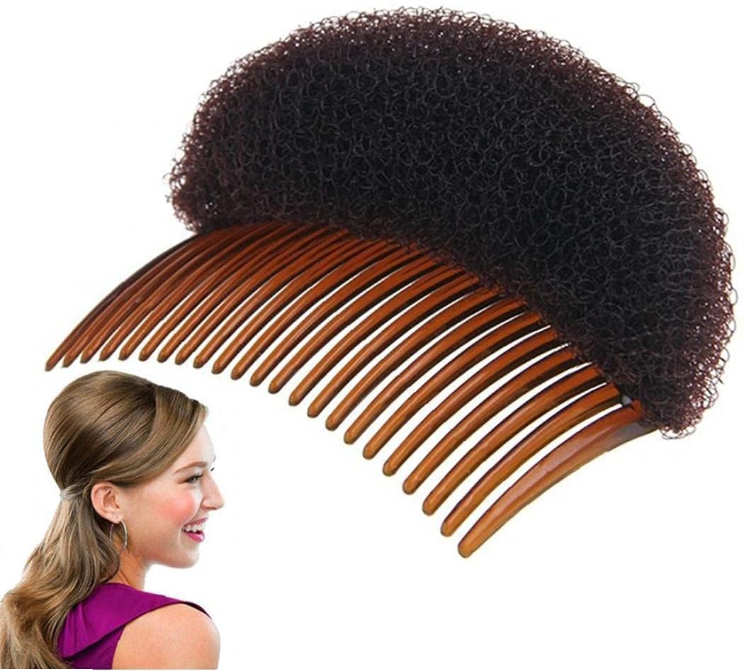 1Pc Brown Bump It Up Volume Hair Styling Clip Bun Maker Hair Insert Tool Multifunctional Hair Accessories with Comb for Instant Hairstyle,Hair Styling Accessories,Hair Care