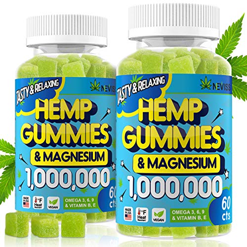 (2 Pack) Hemp Gummiés 1,000,000 with Magnesium, Hemp Gummiés for Pain