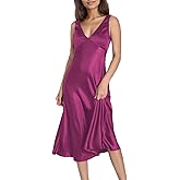 Summer Satin V Neck Backless Midi Dresses for Women 2025 Silky A line Formal Low Back Sleeveless Wedding Guest Long Dress