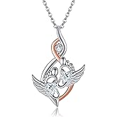 AXOMY Miscarriage Necklace 925 Sterling Silver Angel Heart Loss Of Pregnancy Memorial Necklace Miscarriage Gifts for Mothers