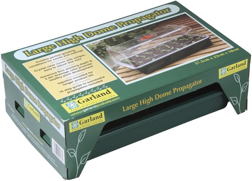 Garland GAL19LP Large High-Dome Propagator, Green, 37.5x23x18 cm, Clear and Green - Image 3