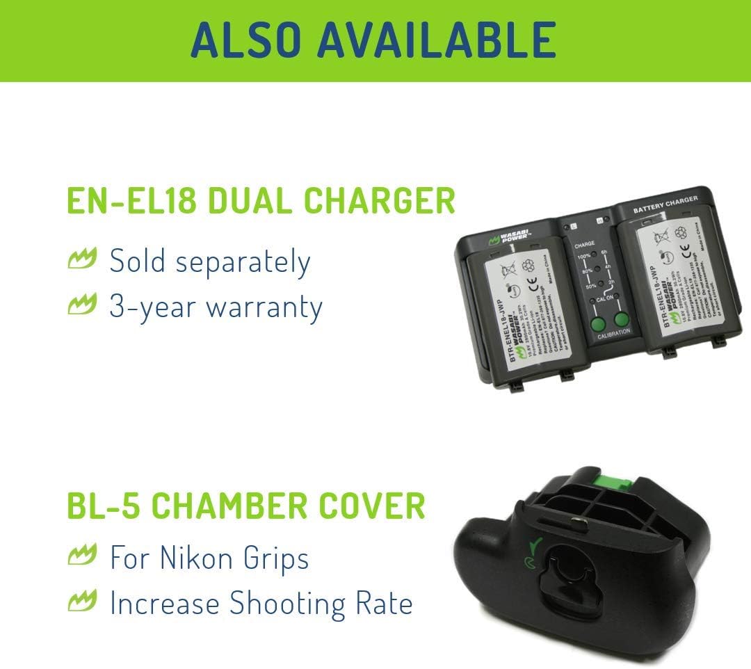 Wasabi Power Battery for Nikon EN-EL18 and Nikon D4, D4S, D5 : Digital Camera Batteries : Camera & Photo