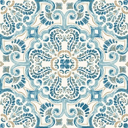 Floorpops Fp2477 Fontaine Peel & Stick Tiles Floor Decal Blue