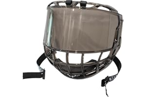 TronX S980 Senior Adult Hockey Full Face Shield Visor Helmet Combo Anti-Scratch/Anti-Fog, Clear, Tinted Smoke, Revo Red Mirro