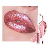Kaely 2-in-1 Pink Red Metallic Lipstick and Lip
