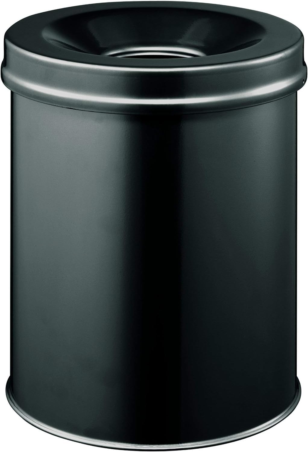 Durable Self-Extinguishing Metal Waste Bin Black 15 Litre Capacity | Stylish and Modern Finish | for Complete Safety In The Office, Warehouse, School, etc.