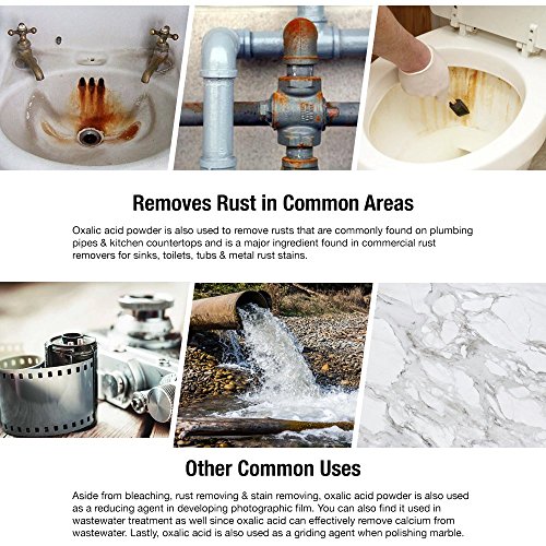 FDC 99.6% PURE OXALIC ACID Powder C2H2O4 (Ethanedioic Acid Dihydrate) Rust Remover, Bleaching Agent, Wood Stain Remover & More!