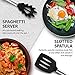 Kitchen Cooking Utensils Set (7 in 1) - Stainless Steel Kitchen Cooking Utensils - Best silicone Utensils Set - 100% eco friendly - Kitchen Utensil Kit - Cooking Kitchen Tools for Women Men (Black)