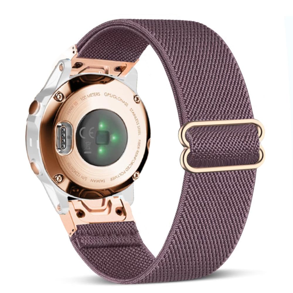 TUCOMO Elastic Nylon Wristband Compatible with Garmin Fenix 7S / 6S / 5S / Descent Mk2S, Quick Fit 20 mm Loop Stretchy Replacement Strap for Garmin Epix Pro 42 mm Men Women, Nylon