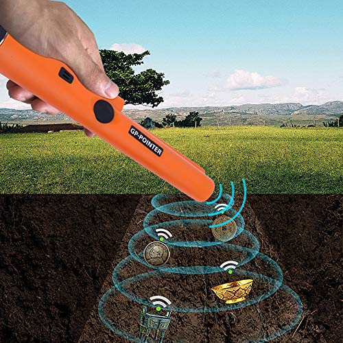 Litthing Metal Detector Pinpointer, Portable Treasure Pinpointing Finder Probe with Belt Holster for Adults and Kids (Orange)