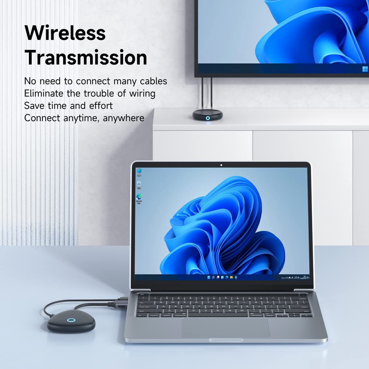 Hagibis 4K HDMI Wireless Transmitter and Receiver Kit, 2.4/5GHz Wireless HDMI Extender Kits to Monitor, Projector, HDTV, 165FT/50M HDMI Adapter for Laptop, PC, Camera, PS4/5, Xbox, Streaming (4K HDMI)