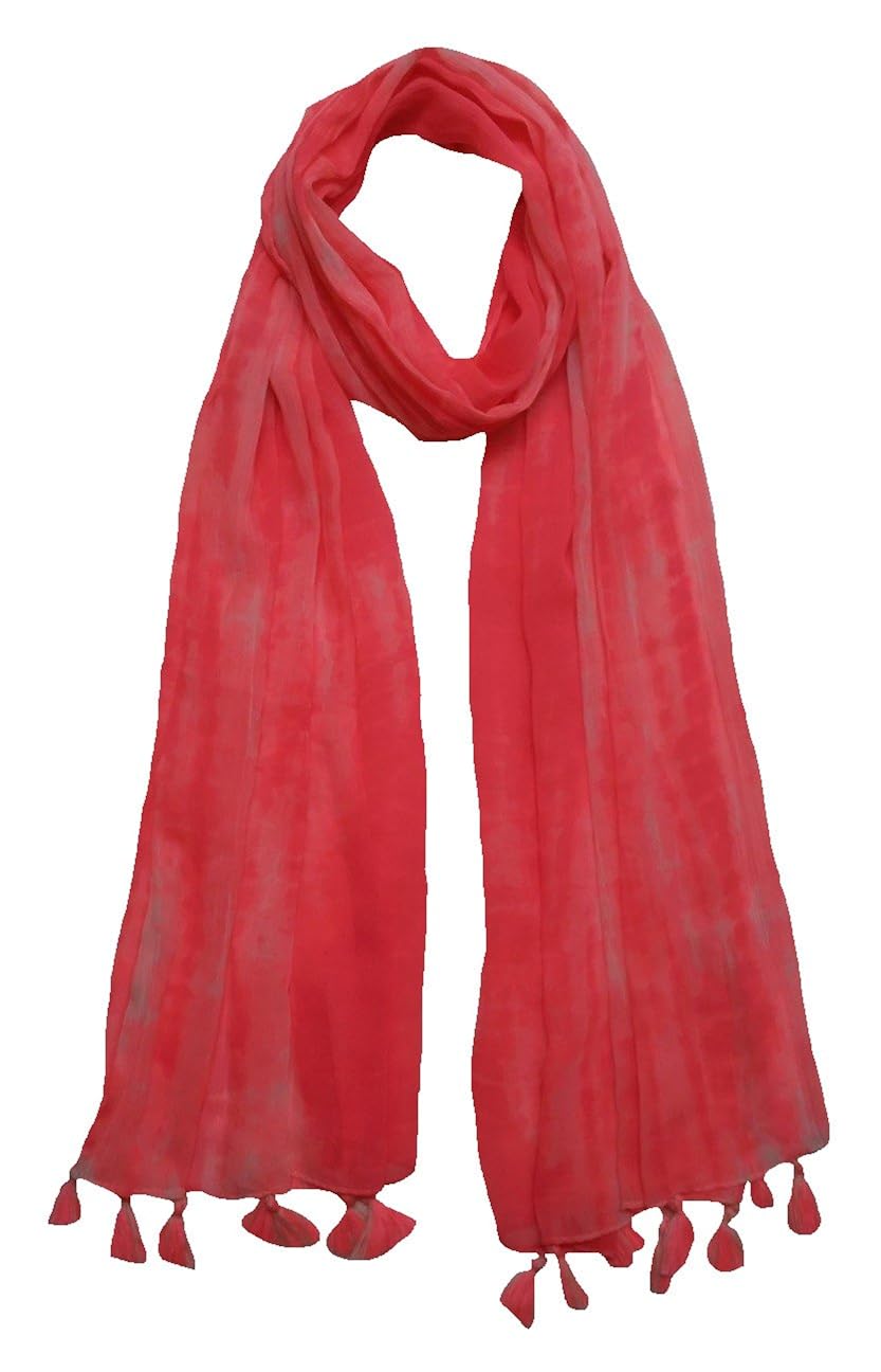 fusfus women's cotton scarf(f0105, white, free size) - set of 4