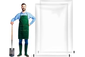 ANPHSIN 2 Pcs Large Winter Plant Cover Freeze Protection - 47" x 71" Plastic Plant Frost Bags with Drawstring, Transparent Waterproof Plant Shelter Coverings for Outdoors Garden Plants Shrubs Fruit Trees