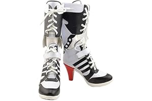 Chong Sheng Womens Cosplay Halloween White PU Pleather Shoes High Heel Boots 3.6 incehs
