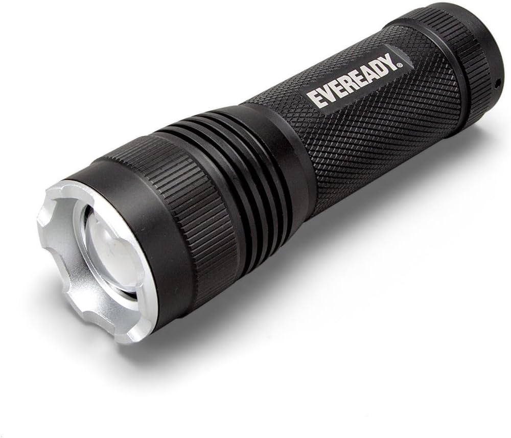 Eveready LED Torch Black Super Bright Water Resistant Camping Outdoors
