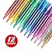 ZEYAR Glitter Paint Marker Pens, Water Based, Fine Point, Set of 12, Multiple Colors, Great for Gift Card, Poster, Album, Christmas Card and more