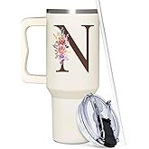 Personalized Gifts For Women - Personalized Gifts For Birthday, Christmas - Monogrammed Gifts Customized Gifts For Woman, Mom, Wife, Best Friend, Sister, Coworkers - Custom Tumbler With Handle 40oz