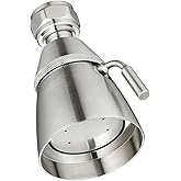Angle Simple Shower Head, Brass High Flow Shower Sprayer Head, Adjustable Angle and Water Flow, G 1/2, Brushed Nickel