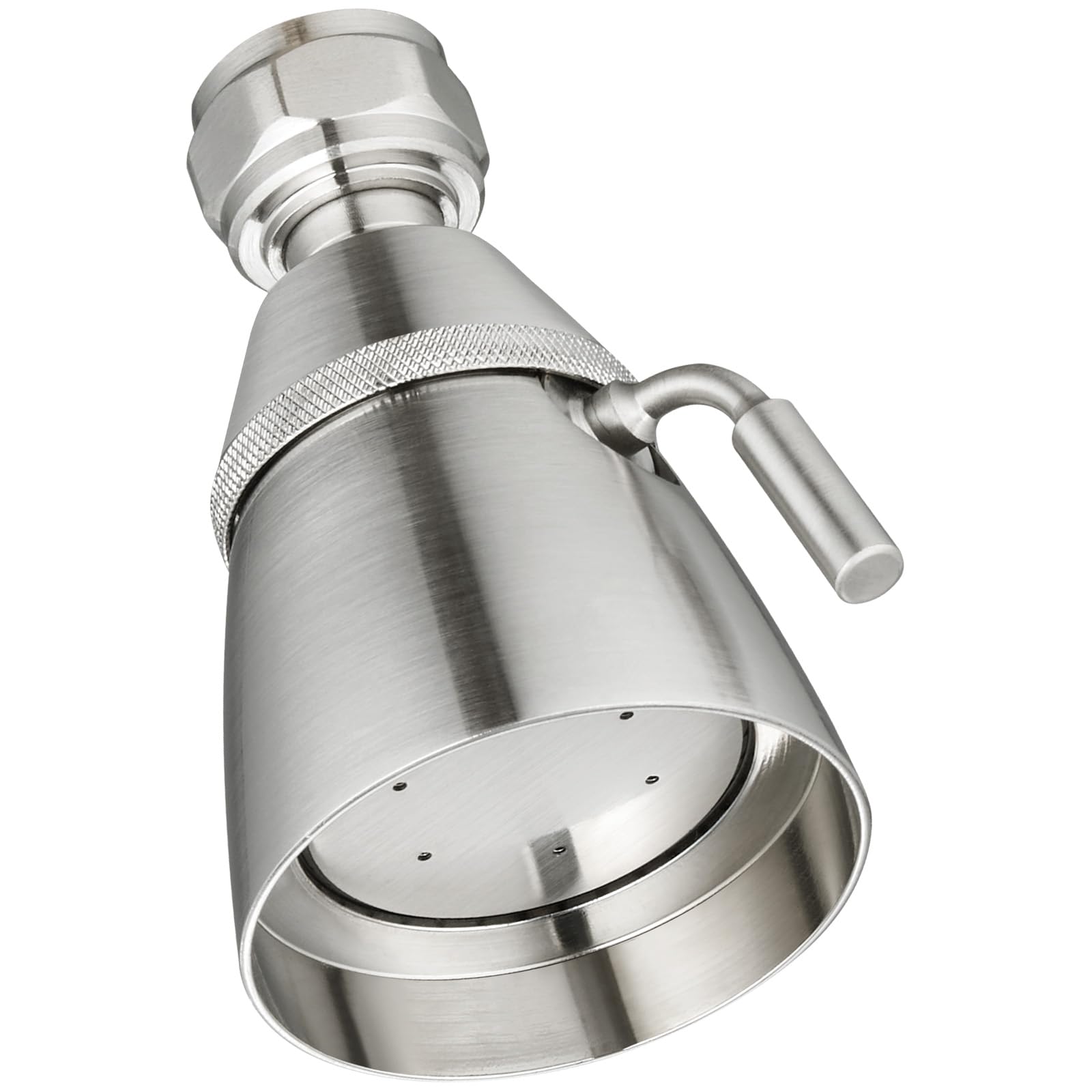 Photo 1 of **head dented and scratched
**Angle Simple Shower Head, Brass High Flow Shower Sprayer Head, Adjustable Angle and Water Flow, G 1/2, Brushed Nickel