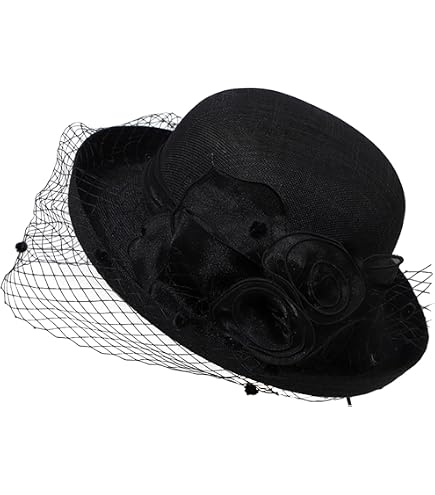 VECRY Womens Church Baptism Wedding Cloche Hat Tea Party  display picture 2