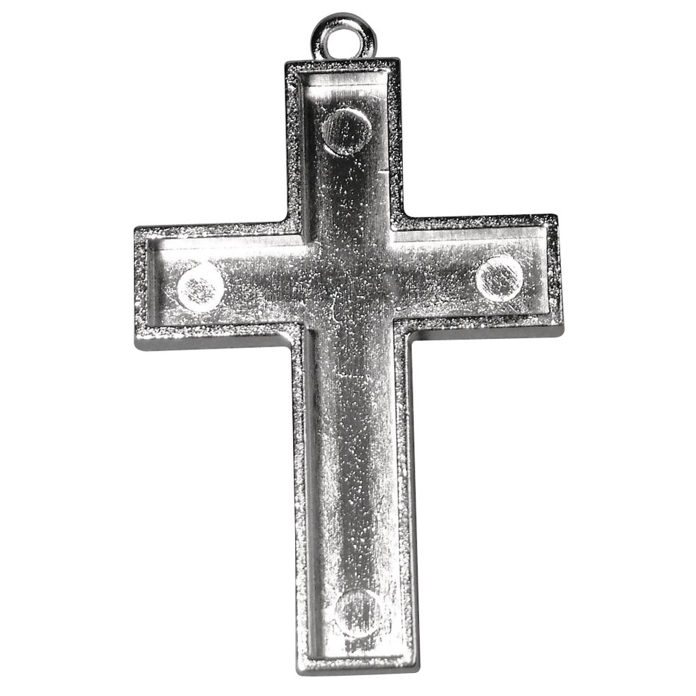 Rayher 2230721 Jewellery Pot Cross with Eyelets 3.8 x 2.8 cm