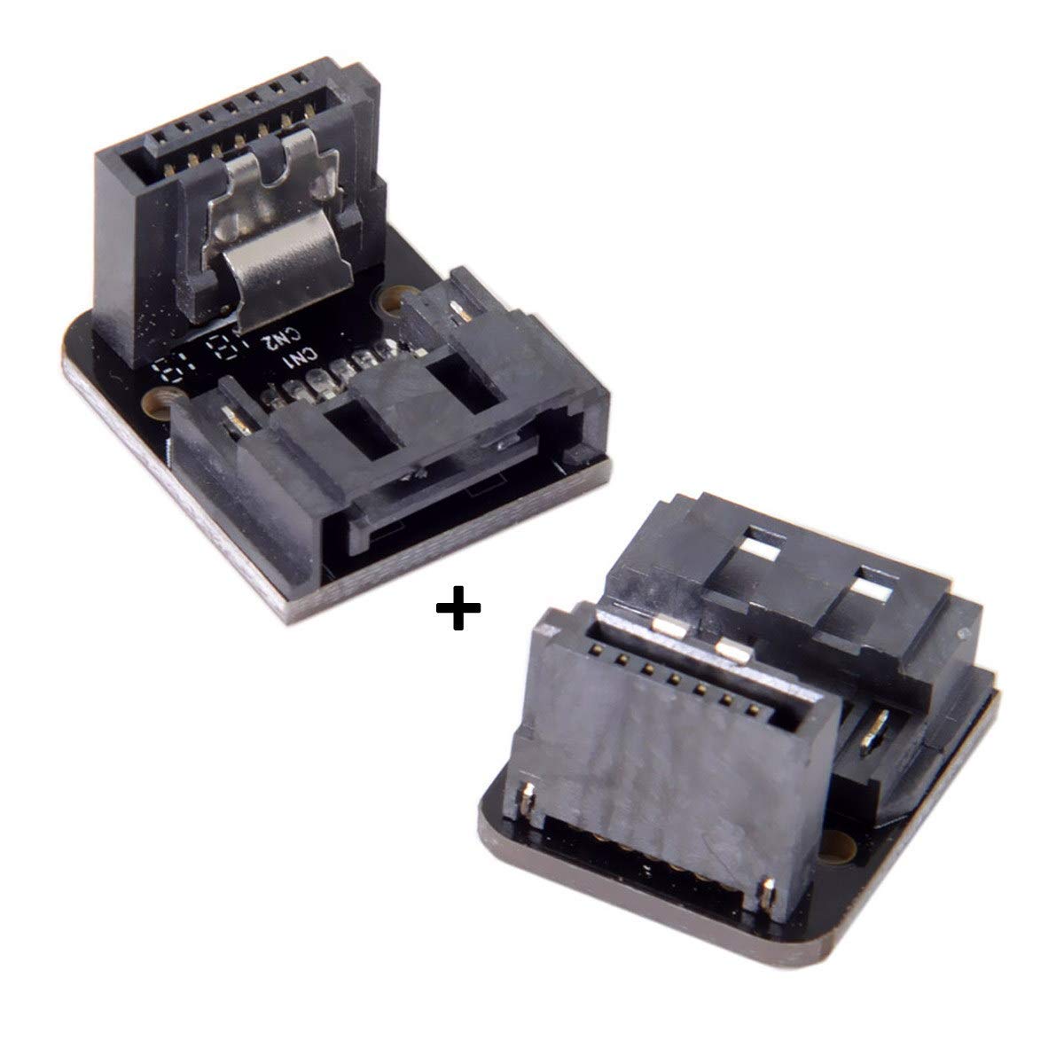 Cablecc SATA 7Pin Female to 7pin Male 90 Degree Angled Adapter Mainboard Motherboard for Desktops SSD HDD