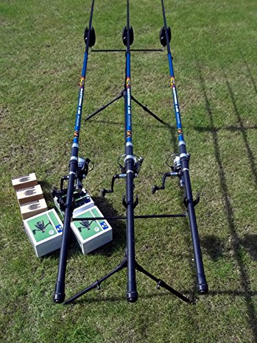 3 FORELLENRUTEN 3,00m 3 Rollen Rod POD ELEKTR. BISSANZEIGER ANGELSET FORELLENSEE – Bild 3