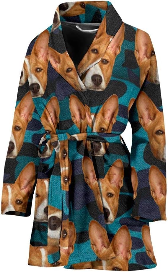 Basenji Dog Print Women's Bath Robe Clothing
