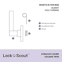 Lock Scout Straight Lever with Square Trim Dummy