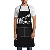 Father's Day Gifts Boyfriend Husband Apron for Men Kitchen Cooking Adjustable Bib with Pockets Aprons Funny Naughty Gift