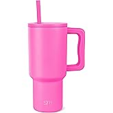 Simple Modern 30 oz Trek Tumbler with Handle and Straw Lid | Cup Holder Friendly Insulated Stainless Steel Travel Mug | Raspberry Vibes