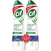 Cif Original Multipurpose Surface Cleaner Cream for Kitchen &amp; Bathroom, Ocean Breeze Scent, 100% Dirt Removal with Natural Cleaning Particles, 2x500ml